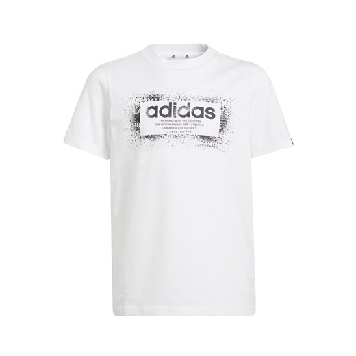 T-shirt chłopięce biały Adidas bawełniany 