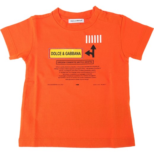 Dolce & Gabbana Koszulka Niemowlęca dla Chłopców, pomarańczowy, Bawełna, 2021, 18M 18M 9M Dolce & Gabbana 9M RAFFAELLO NETWORK