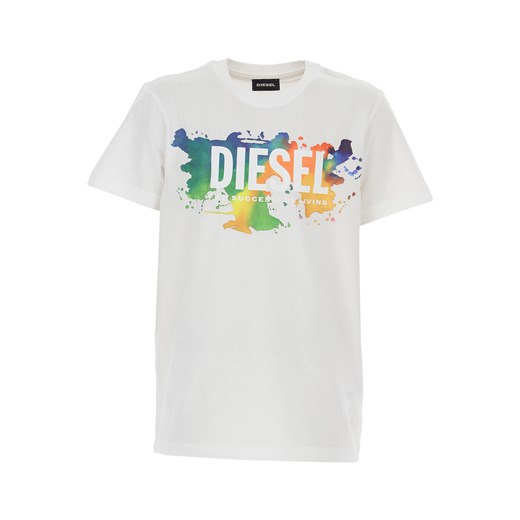 Diesel Koszulka Dziecięca dla Chłopców, biały, Bawełna, 2021, 10Y 12Y 14Y 16Y Diesel 16Y RAFFAELLO NETWORK
