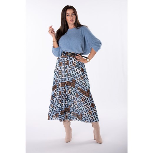 Pleated skirt with a contrasting pattern Ptakmoda One size Factcool