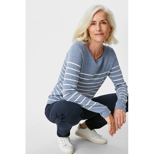 C&A Sweter-w paski, Niebieski, Rozmiar: XS Yessica S C&A