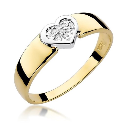 Biały pierścionek Irbis.style złoty z diamentem 