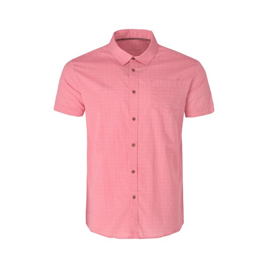 Różowa koszula męska w kratę, krótki rękaw Slim Fit K-ODYS XXXL Volcano.pl