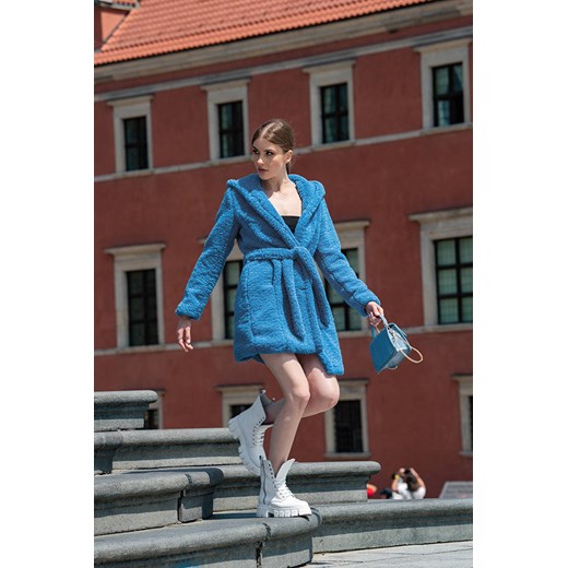Damska kurtka baranek niebieska (gsq2229) ze sklepu goodlookin.pl w kategorii Kurtki i płaszcze damskie - zdjęcie 120448872