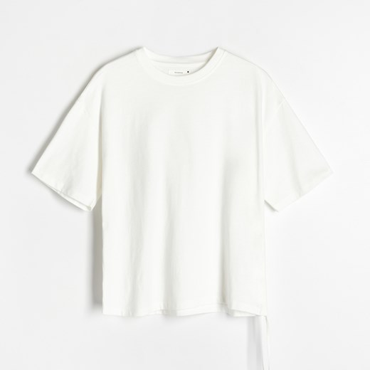 Reserved - Bawełniany t-shirt - Kremowy Reserved M Reserved
