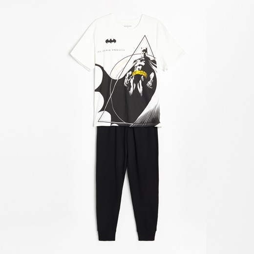 Reserved - Dwuczęściowa piżama Batman - Kremowy Reserved L promocja Reserved