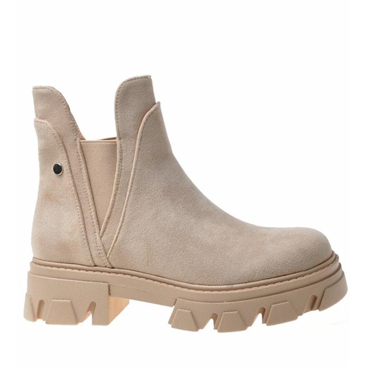 Beżowe botki workery na platformie /F7-2 9533 S895/ Pantofelek24 37 Pantofelek24.pl Jacek Włodarczyk