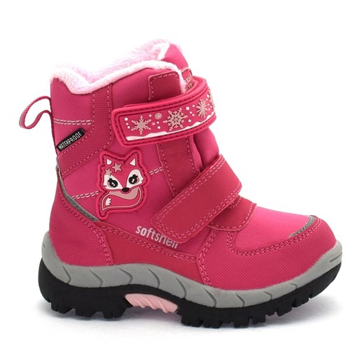 Buty zimowe dziecięce American Club śniegowce na rzepy z aplikacjami  