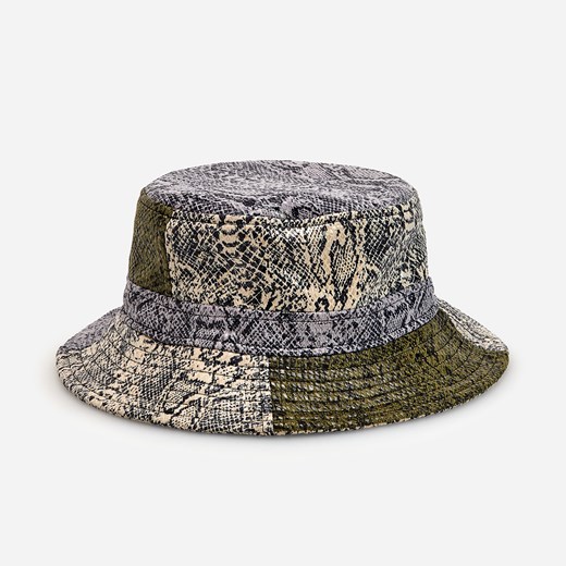 Reserved - Dwustronny kapelusz z motywem skóry węża - Wielobarwny Reserved S okazyjna cena Reserved