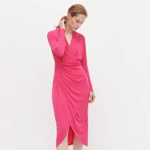 Reserved - Drapowana sukienka - Różowy Reserved M okazja Reserved