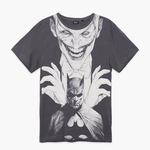 Cropp - Koszulka z nadrukiem Batman - Szary Cropp XL wyprzedaż Cropp