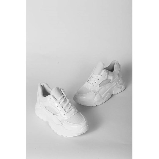 Białe sneakersy na platformie Serena 40 gemre