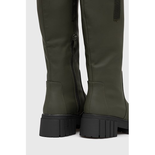 Kozaki damskie zielone Answear Lab na zimę na zamek na platformie 