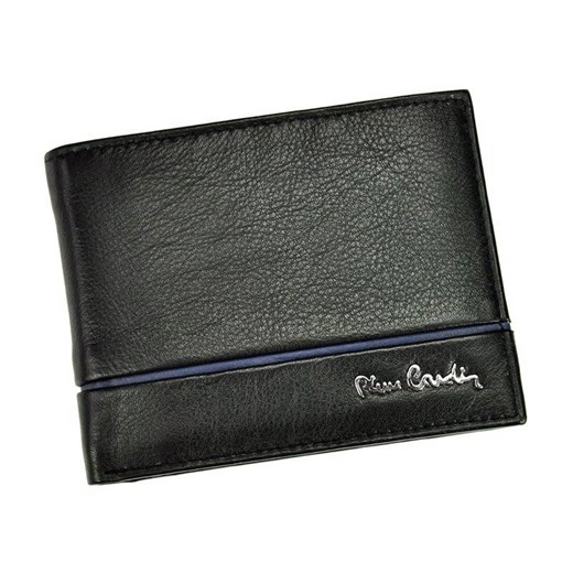 Skórzany portfel męski z kolorowym przeszyciem wyposażony w RFID - Pierre Cardin Pierre Cardin  torebki-skorzane.pl