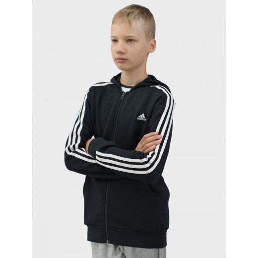 Bluza Dziecięca Adidas Essentials 3-paski Kaptur Czarna 176 darcet