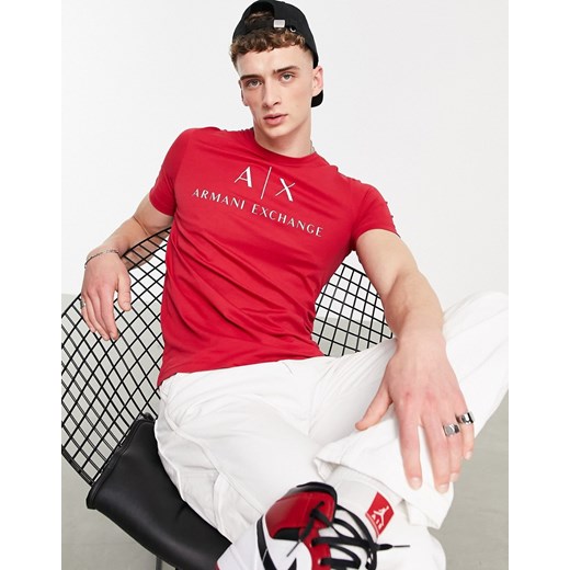 T-shirt męski Armani Exchange z krótkim rękawem w stylu młodzieżowym 