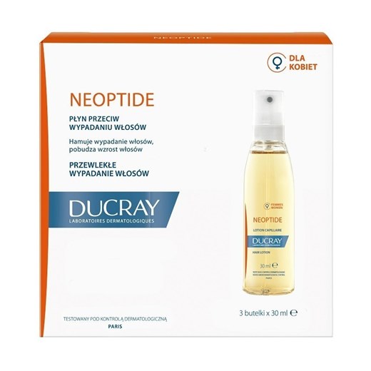 Ducray Neoptide-  kuracja w sprayu przeciw wypadaniu włosów u kobiet 3x30ml Ducray 90 ml promocyjna cena SuperPharm.pl