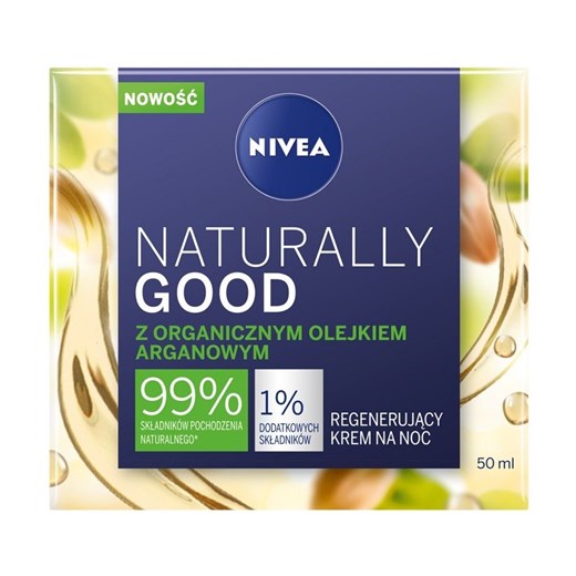 Nivea Naturally Good - Regenerujący krem na noc z Organicznym Olejkiem Arganowym 50ml Nivea 50 ml SuperPharm.pl
