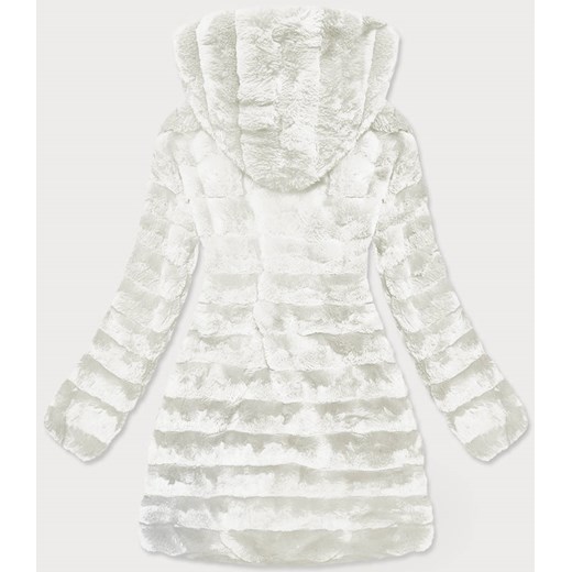 LEKKA KURTKA ZIMOWA DAMSKA FUTRO 2 W 1 ECRU (39039) Goodlookin.pl S (36) goodlookin.pl