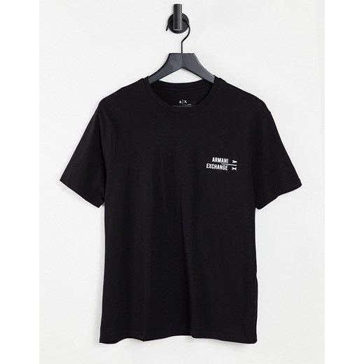 Armani Exchange – Czarny T-shirt z małym napisem logo-Black Armani Exchange XS Asos Poland