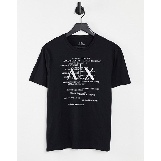 Armani Exchange – Czarny T-shirt z tekstowym nadrukiem pośrodku-Black Armani Exchange L Asos Poland