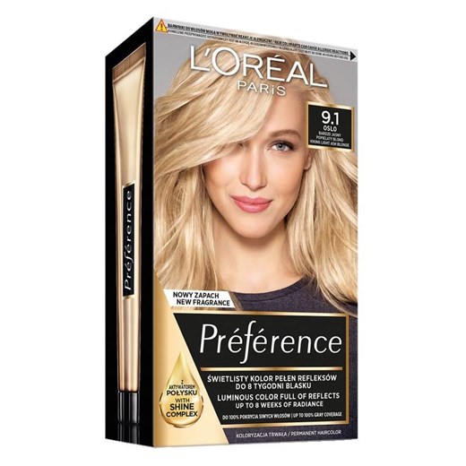 L&#039;Oreal Preference 9.1 Oslo (bardzo jasny blond) - farba do włosów 1 szt.  SuperPharm.pl wyprzedaż