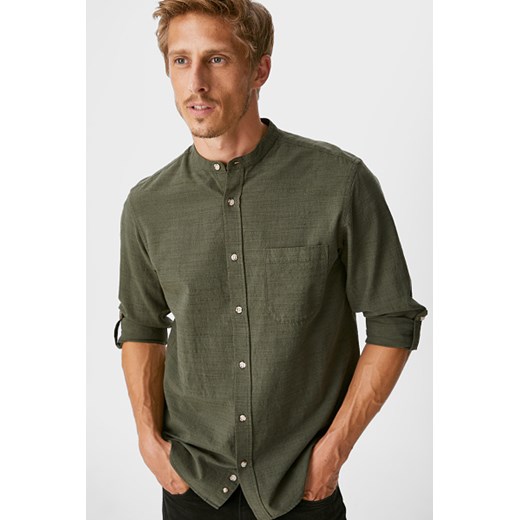 C&A Koszula-regular fit-stójka, Zielony, Rozmiar: S XXL C&A