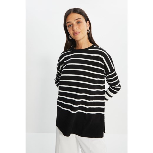 Trendyol Black Striped Knitwear Sweater Trendyol M Factcool