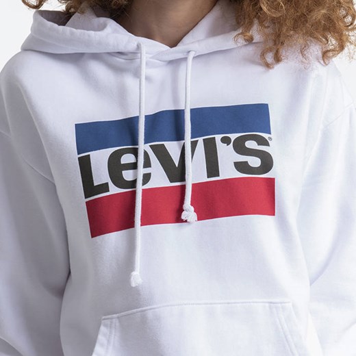 Levi's bluza damska długa biała z napisem młodzieżowa 