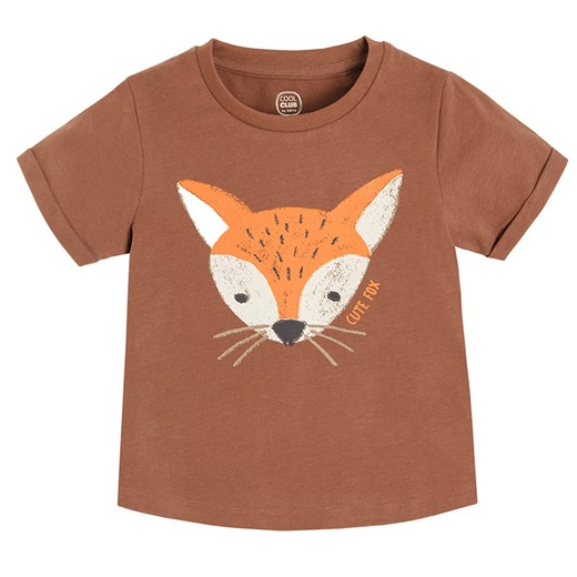 Cool Club, T-shirt dziecięcy, brązowy, Cute fox Cool Club 110 smyk