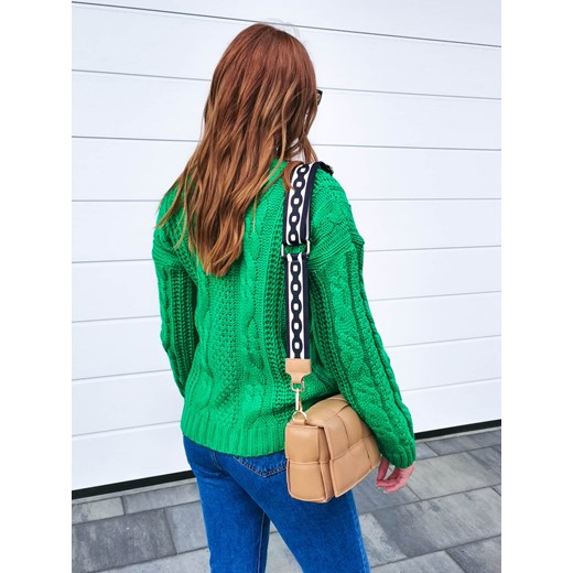 SWETER ROE ZIELONY ZE ZDOBNYMI GUZIKAMI DEKOLT V POLSKA PRODUKCJA UNI Perfe.pl
