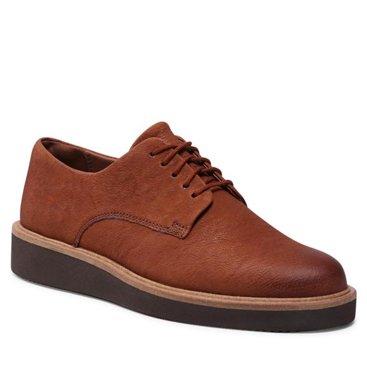 Półbuty CLARKS - Baille Stitch 261612764 Dark Tan Leather Clarks 40 eobuwie.pl