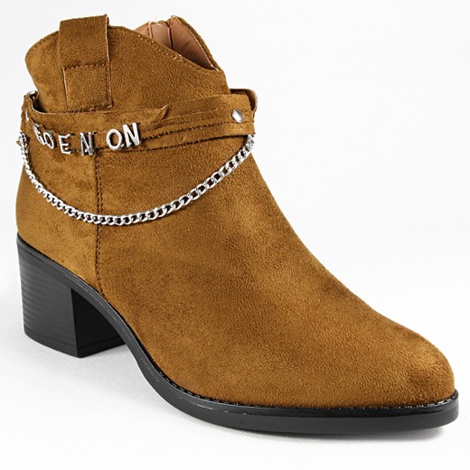 Skórzane botki damskie J.Botycky H20565B Camel J.botycky 40 okazyjna cena ButyButy.pl