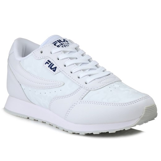 Buty sportowe damskie Fila sznurowane białe ze skóry ekologicznej