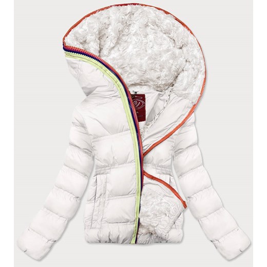 ZIMOWA DAMSKA KURTKA PUCHOWA ECRU (1588-D) Goodlookin.pl XL (42) okazja goodlookin.pl