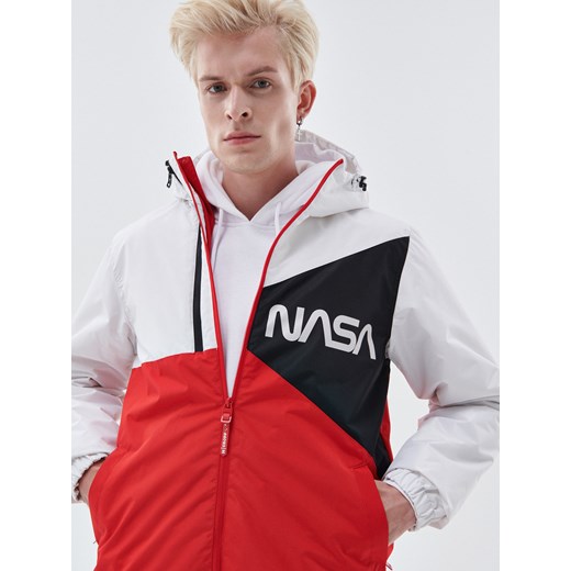 Cropp - Kurtka z kapturem NASA - Biały Cropp XXL Cropp