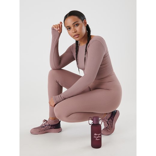 Sinsay - Crop top GYM HARD - Różowy Sinsay XXS Sinsay