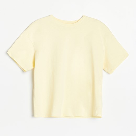 Reserved - Krótki t-shirt z bawełny organicznej - Żółty Reserved M Reserved okazja