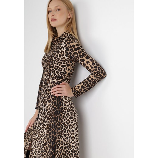 Born2be sukienka z kołnierzykiem koszulowa 
