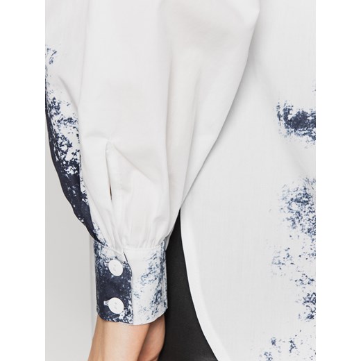 Bluzka damska Rabarbar wielokolorowa w abstrakcyjnym wzorze z długim rękawem 