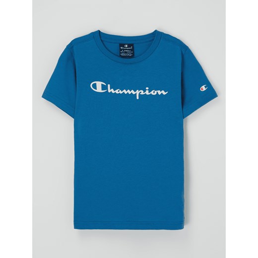 T-shirt chłopięce Champion niebieski wiosenny bawełniany 