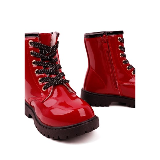 Yourshoes buty zimowe dziecięce czerwone trapery 