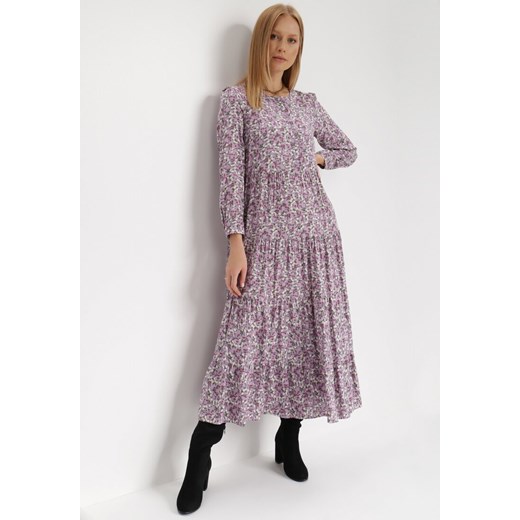Fioletowa Sukienka Cecane ze sklepu Born2be Odzież w kategorii Sukienki - zdjęcie 121478543