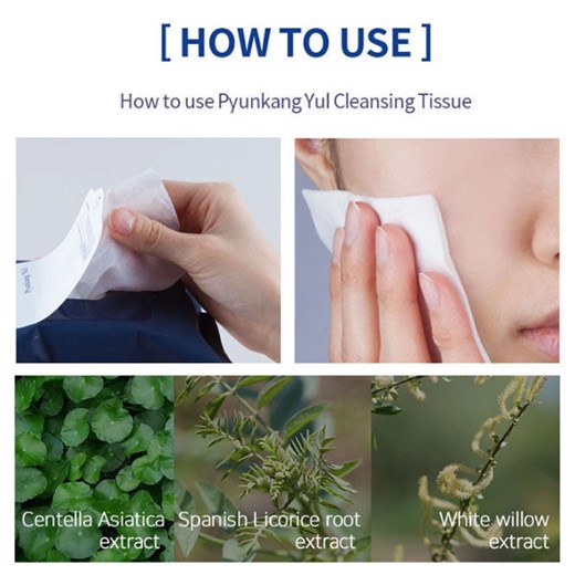 Pyunkang Yul Cleansing Tissue 25 szt Chusteczki oczyszczające Pyunkang Yul larose