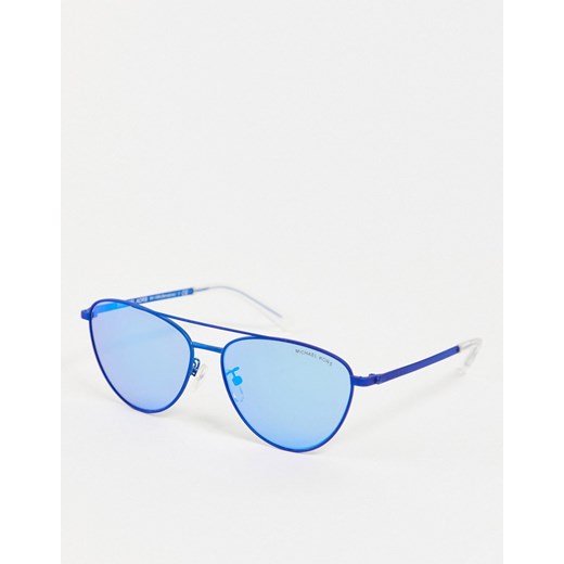 Michael Kors – Okulary przeciwsłoneczne typu aviator w kolorze elektryzującego błękitu-Niebieski Michael Kors No Size promocyjna cena Asos Poland