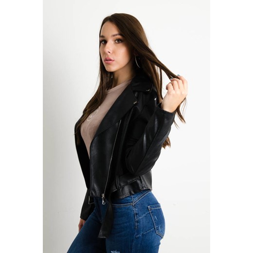 CZARNA  WOSKOWANA RAMONESKA Z PASKIEM Olika L olika.com.pl