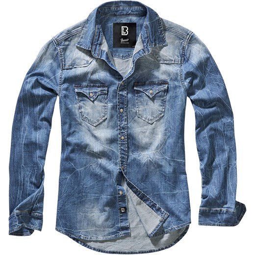 Brandit - Riley Denimshirt - Koszula jeansowa - niebieski M EMP