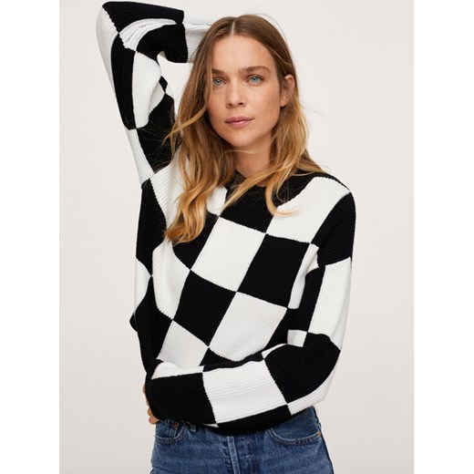 Sweter Chess 17073267 Czarny Relaxed Fit Mango L MODIVO