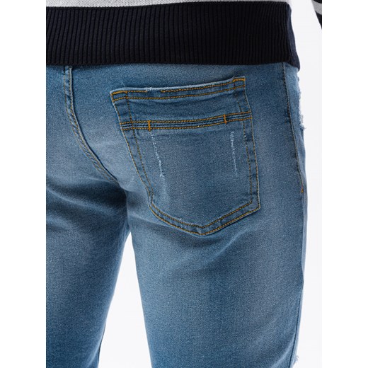 Spodnie męskie jeansowe P1024 - jasnoniebieskie XXL ombre