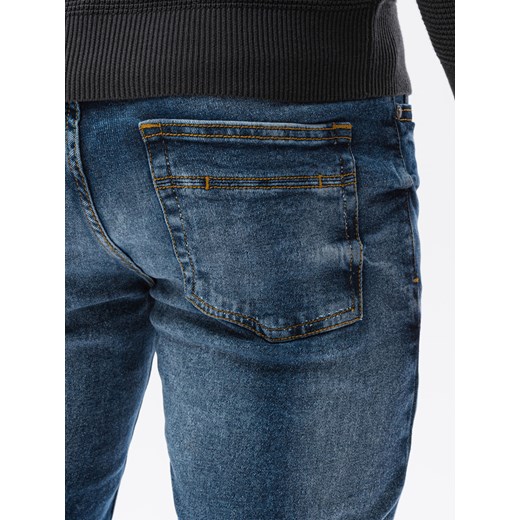Spodnie męskie jeansowe P1023 - niebieskie M ombre